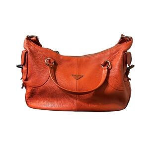 Vintage orange Prada pebble leather